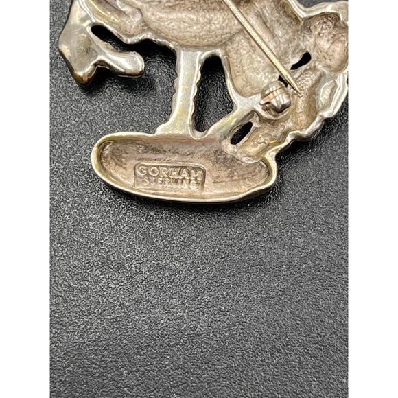 Gorham Sterling Silver Merry-Go-Round Carousel Horse Brooch with Gold Accents - Picture 6 of 8